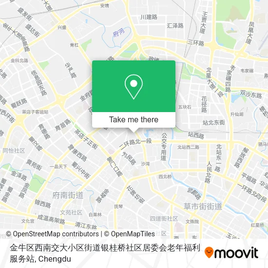 金牛区西南交大小区街道银桂桥社区居委会老年福利服务站 map