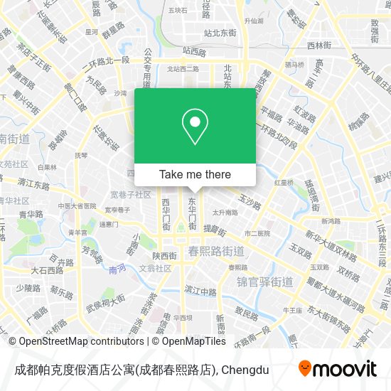 成都帕克度假酒店公寓(成都春熙路店) map