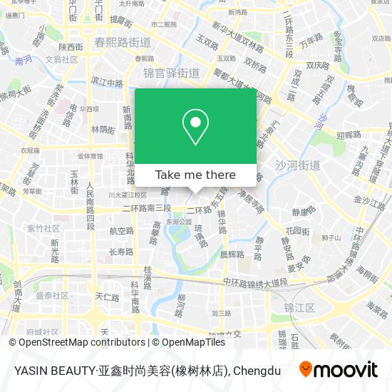 YASIN BEAUTY·亚鑫时尚美容(橡树林店) map