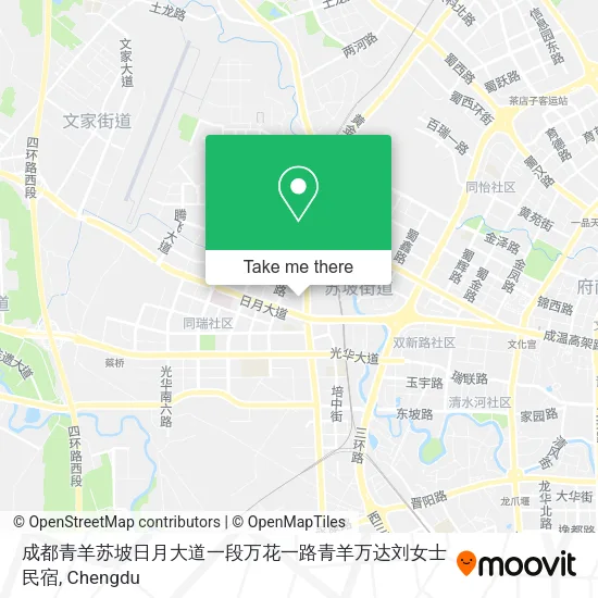 成都青羊苏坡日月大道一段万花一路青羊万达刘女士民宿 map