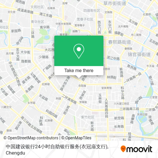 中国建设银行24小时自助银行服务(衣冠庙支行) map