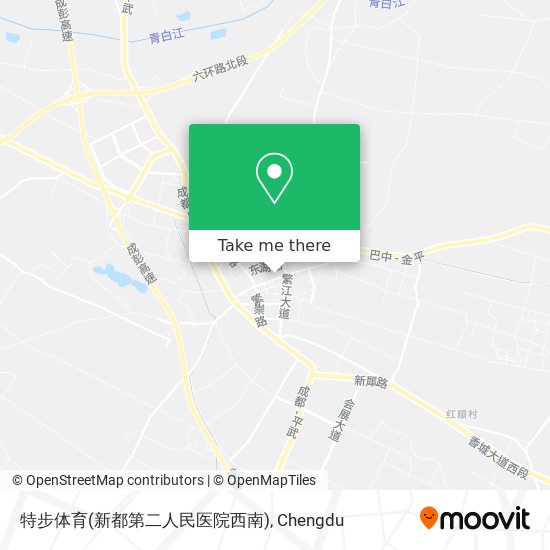 特步体育(新都第二人民医院西南) map