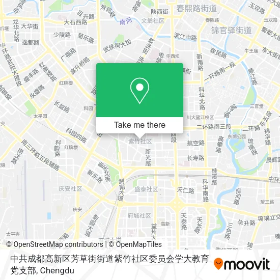 中共成都高新区芳草街街道紫竹社区委员会学大教育党支部 map