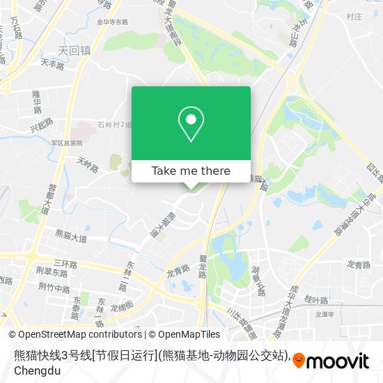熊猫快线3号线[节假日运行](熊猫基地-动物园公交站) map