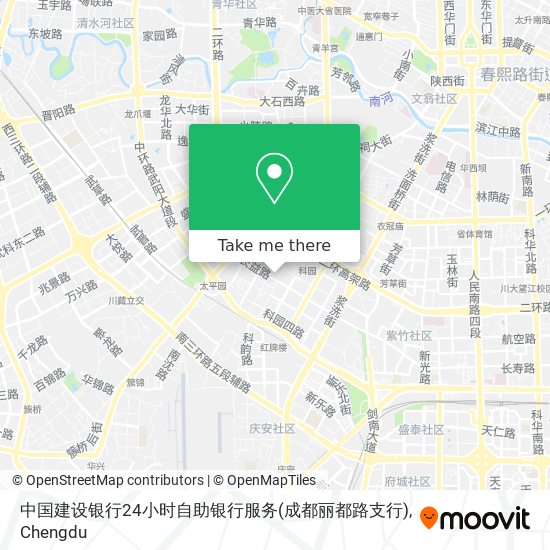 中国建设银行24小时自助银行服务(成都丽都路支行) map