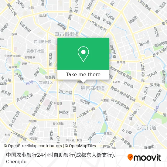 中国农业银行24小时自助银行(成都东大街支行) map