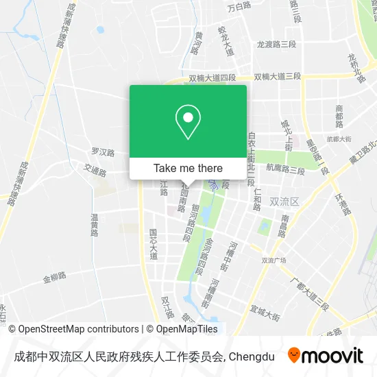 成都中双流区人民政府残疾人工作委员会 map