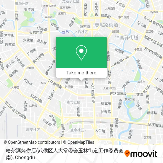 哈尔滨烤饼店(武侯区人大常委会玉林街道工作委员会南) map
