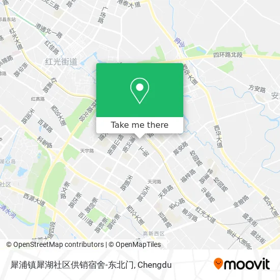 犀浦镇犀湖社区供销宿舍-东北门 map