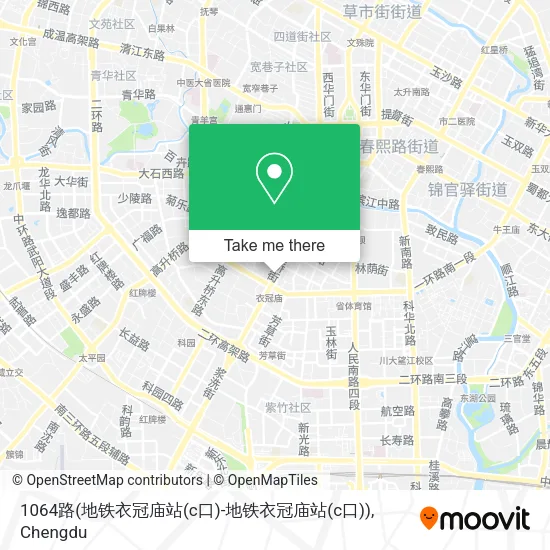 1064路(地铁衣冠庙站(c口)-地铁衣冠庙站(c口)) map