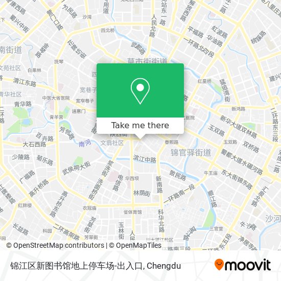 锦江区新图书馆地上停车场-出入口 map