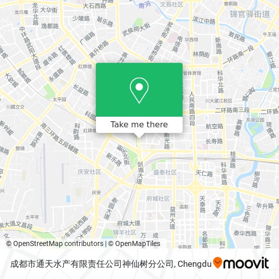成都市通天水产有限责任公司神仙树分公司 map