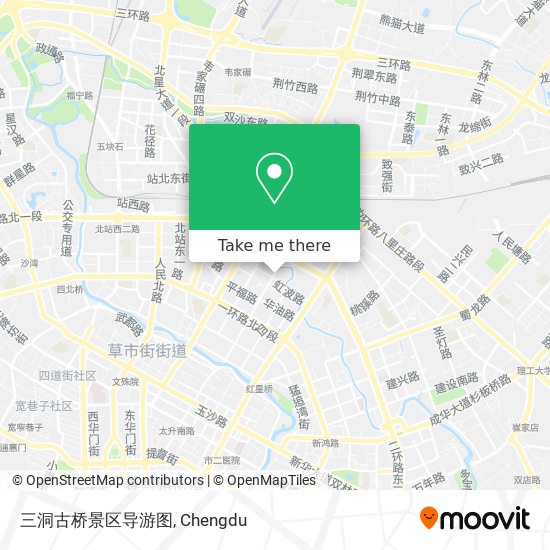 三洞古桥景区导游图 map