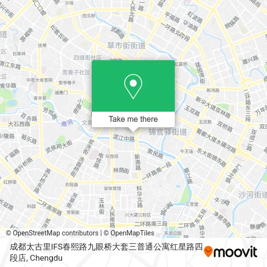 成都太古里IFS春熙路九眼桥大套三普通公寓红星路四段店 map