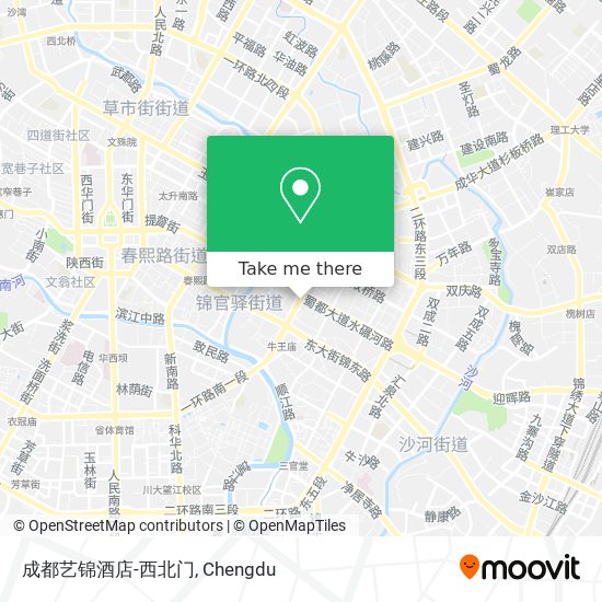 成都艺锦酒店-西北门 map