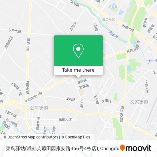 菜鸟驿站(成都芙蓉田园康安路366号4栋店) map