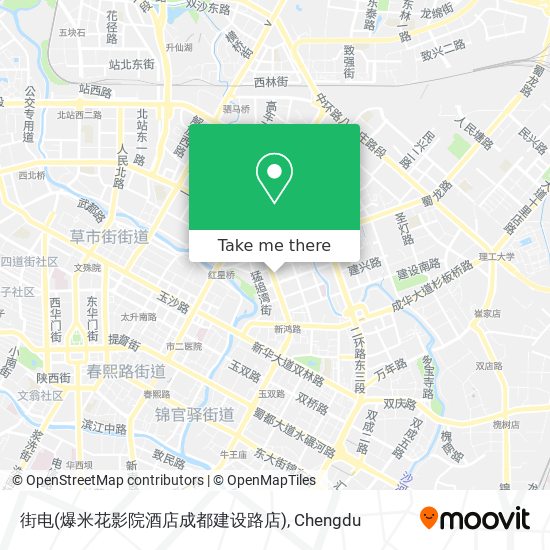 街电(爆米花影院酒店成都建设路店) map