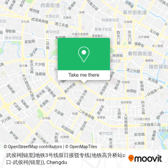 武侯祠[锦里]地铁3号线假日接驳专线(地铁高升桥站c口-武侯祠(锦里)) map