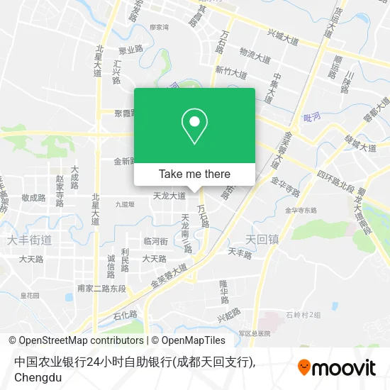 中国农业银行24小时自助银行(成都天回支行) map