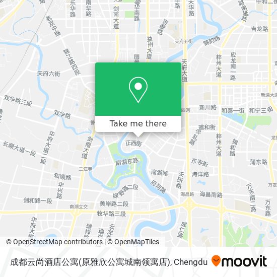 成都云尚酒店公寓(原雅欣公寓城南领寓店) map