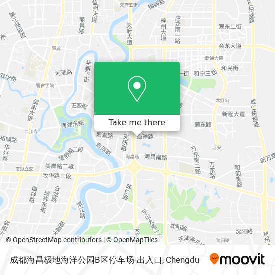 成都海昌极地海洋公园B区停车场-出入口 map