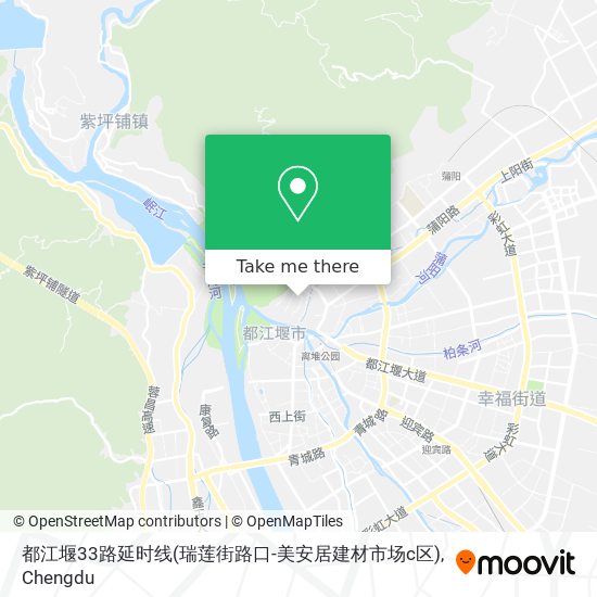 都江堰33路延时线(瑞莲街路口-美安居建材市场c区) map