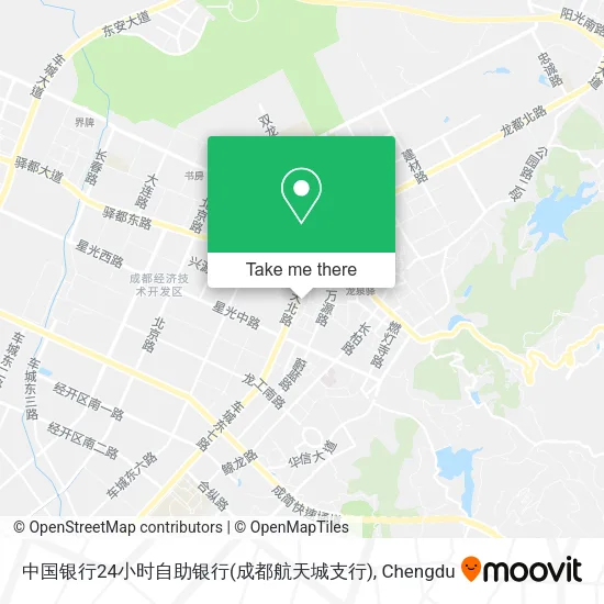 中国银行24小时自助银行(成都航天城支行) map