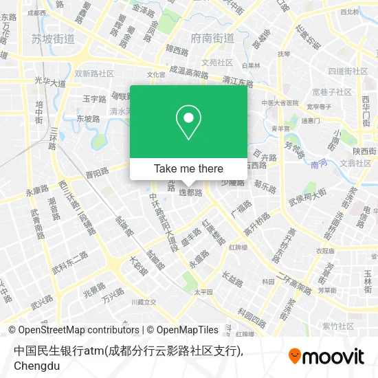 中国民生银行atm(成都分行云影路社区支行) map