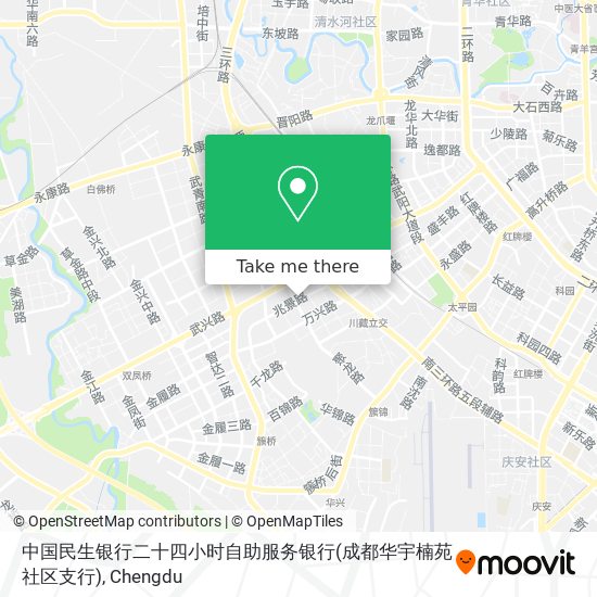 中国民生银行二十四小时自助服务银行(成都华宇楠苑社区支行) map