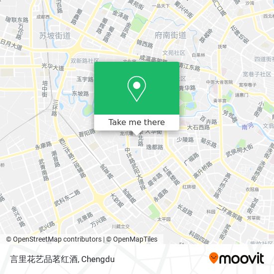 言里花艺品茗红酒 map