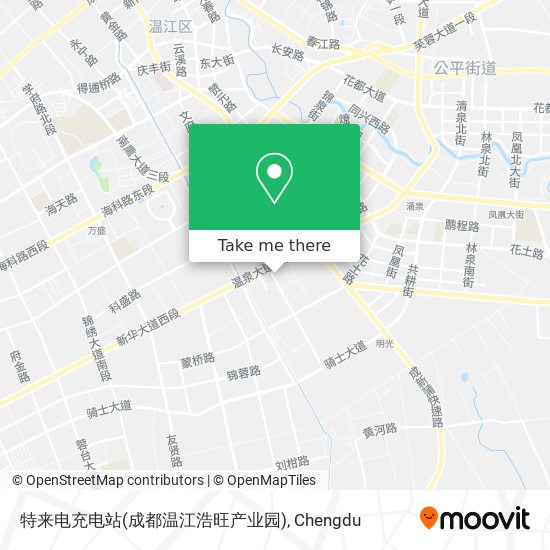 特来电充电站(成都温江浩旺产业园) map