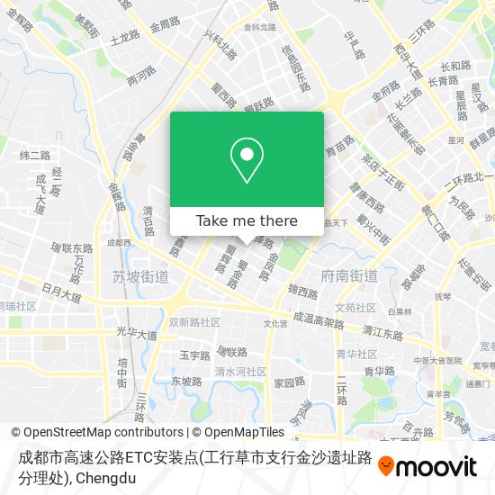 成都市高速公路ETC安装点(工行草市支行金沙遗址路分理处) map