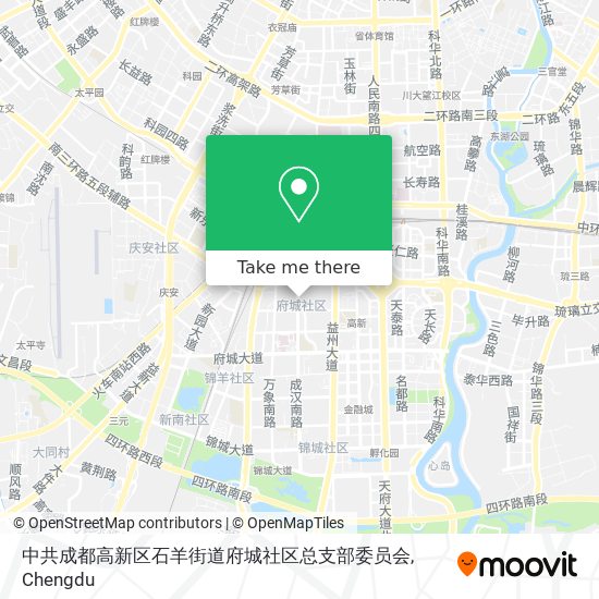 中共成都高新区石羊街道府城社区总支部委员会 map