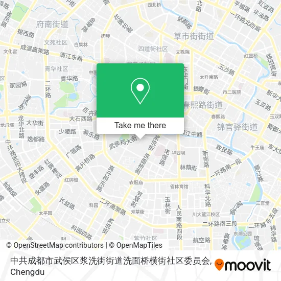 中共成都市武侯区浆洗街街道洗面桥横街社区委员会 map