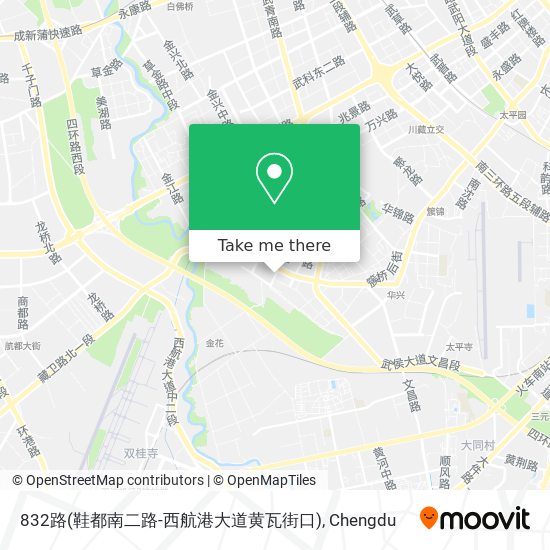 832路(鞋都南二路-西航港大道黄瓦街口) map