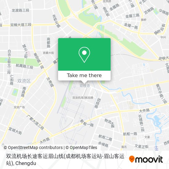 双流机场长途客运眉山线(成都机场客运站-眉山客运站) map
