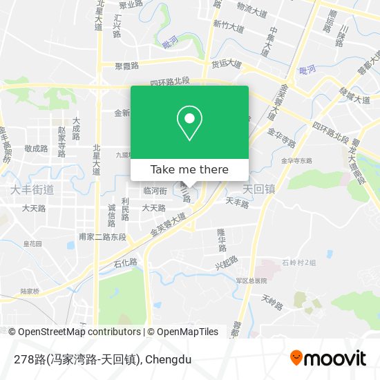 278路(冯家湾路-天回镇) map