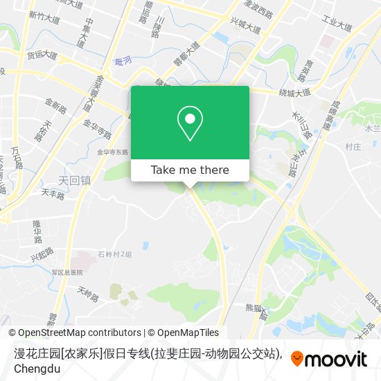 漫花庄园[农家乐]假日专线(拉斐庄园-动物园公交站) map