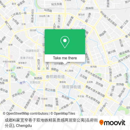 成都Ki家宽窄巷子双地铁精装质感两居室公寓(岳府街分店) map