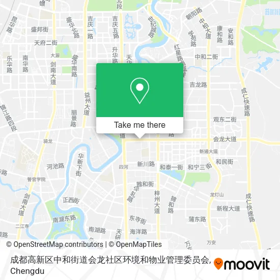 成都高新区中和街道会龙社区环境和物业管理委员会 map