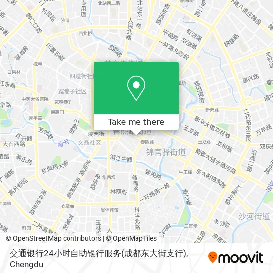 交通银行24小时自助银行服务(成都东大街支行) map