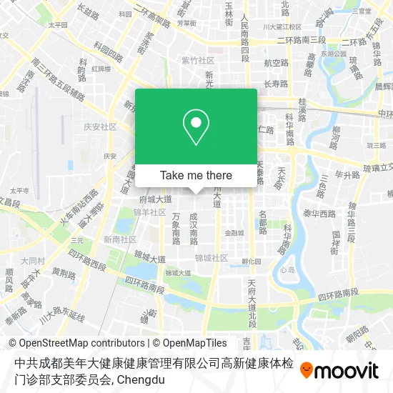 中共成都美年大健康健康管理有限公司高新健康体检门诊部支部委员会 map