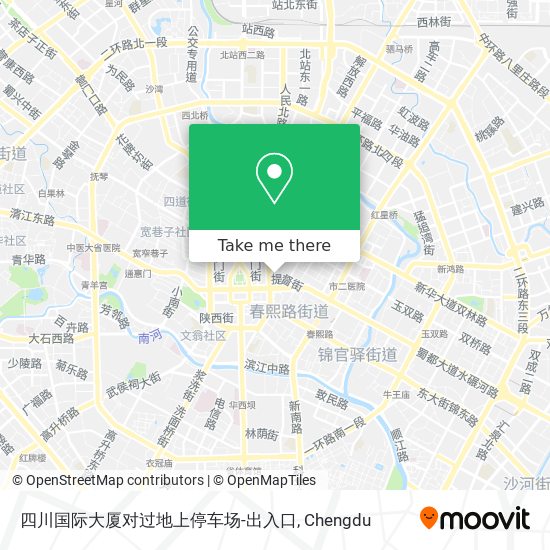 四川国际大厦对过地上停车场-出入口 map