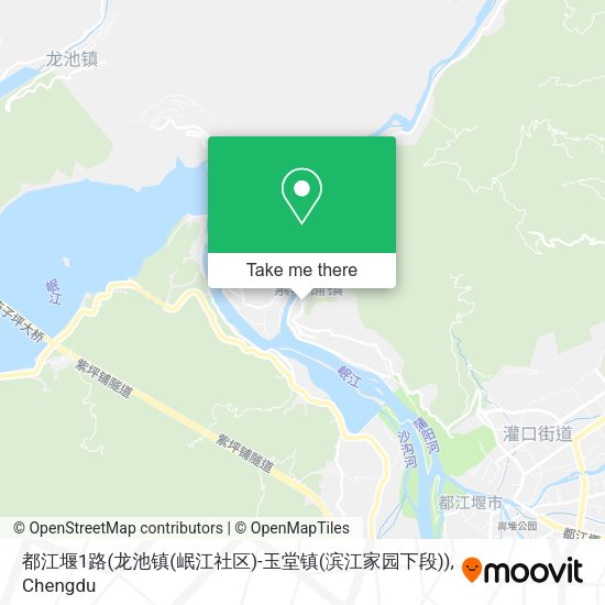 都江堰1路(龙池镇(岷江社区)-玉堂镇(滨江家园下段)) map