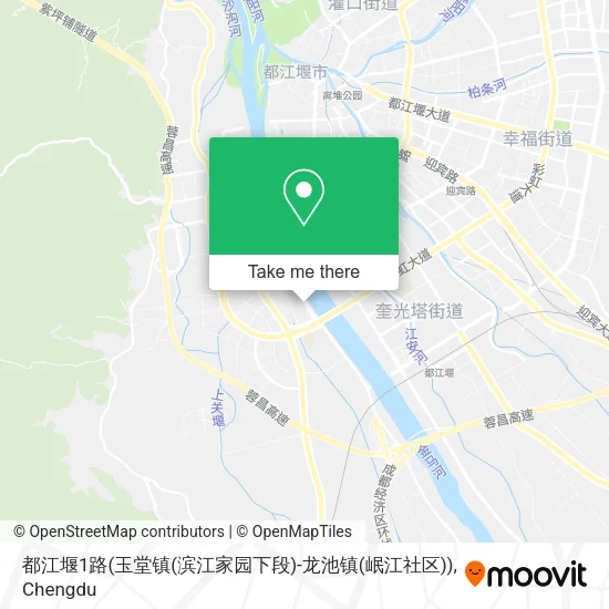 都江堰1路(玉堂镇(滨江家园下段)-龙池镇(岷江社区)) map