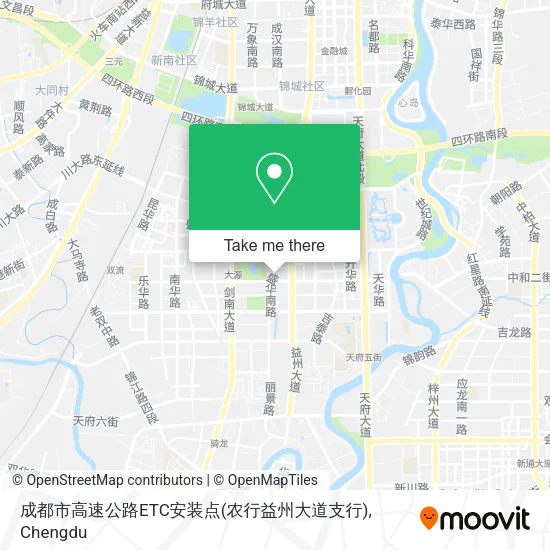成都市高速公路ETC安装点(农行益州大道支行) map