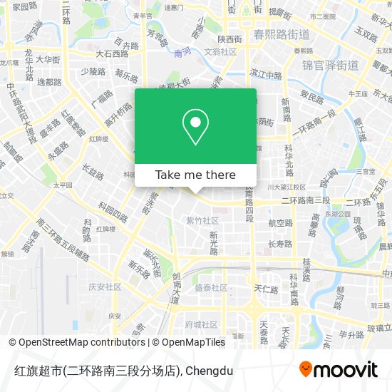 红旗超市(二环路南三段分场店) map