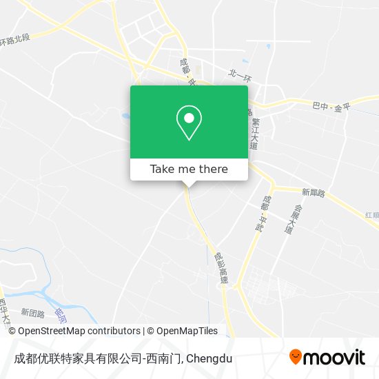 成都优联特家具有限公司-西南门 map