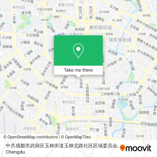 中共成都市武侯区玉林街道玉林北路社区区域委员会 map