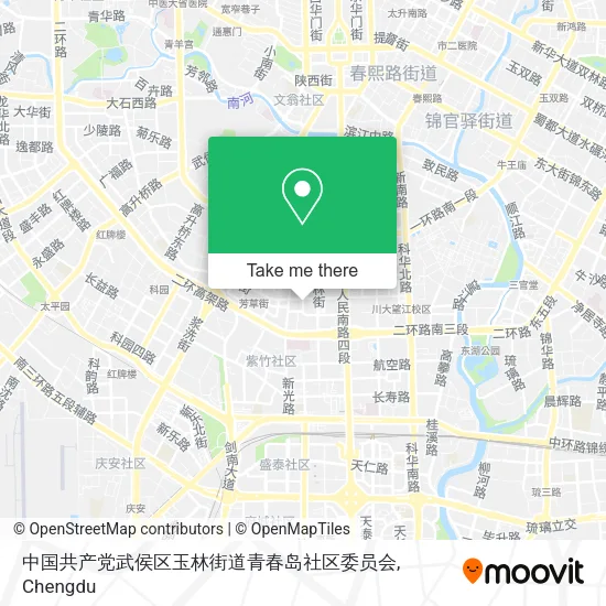 中国共产党武侯区玉林街道青春岛社区委员会 map